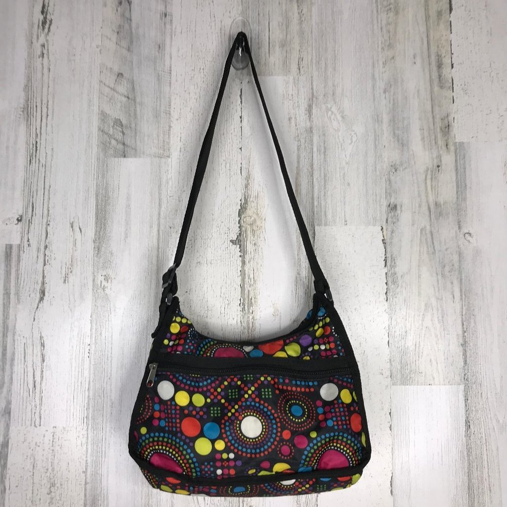 Colorful polka dot nylon shoulder bag tote